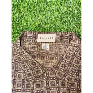 Vintage Galileo 100% Silk Button Up Shirt Long Sleeve Men's: XL